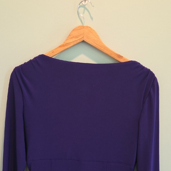 Lauren By Ralph Lauren Form-Fitting Purple Dress Knee-Length Women's Size 6 - Picture 10 of 13